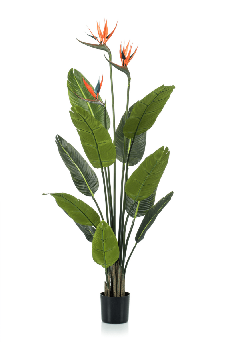 Kunstzijde Strelitzia boom met bloem