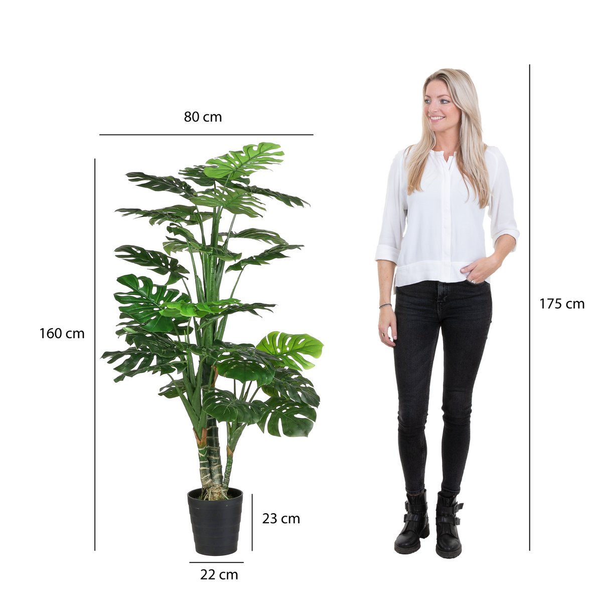 Artificiële Monstera plant van 80 cm breed