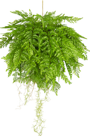 Kunst hangplant met levendige groene kleuren